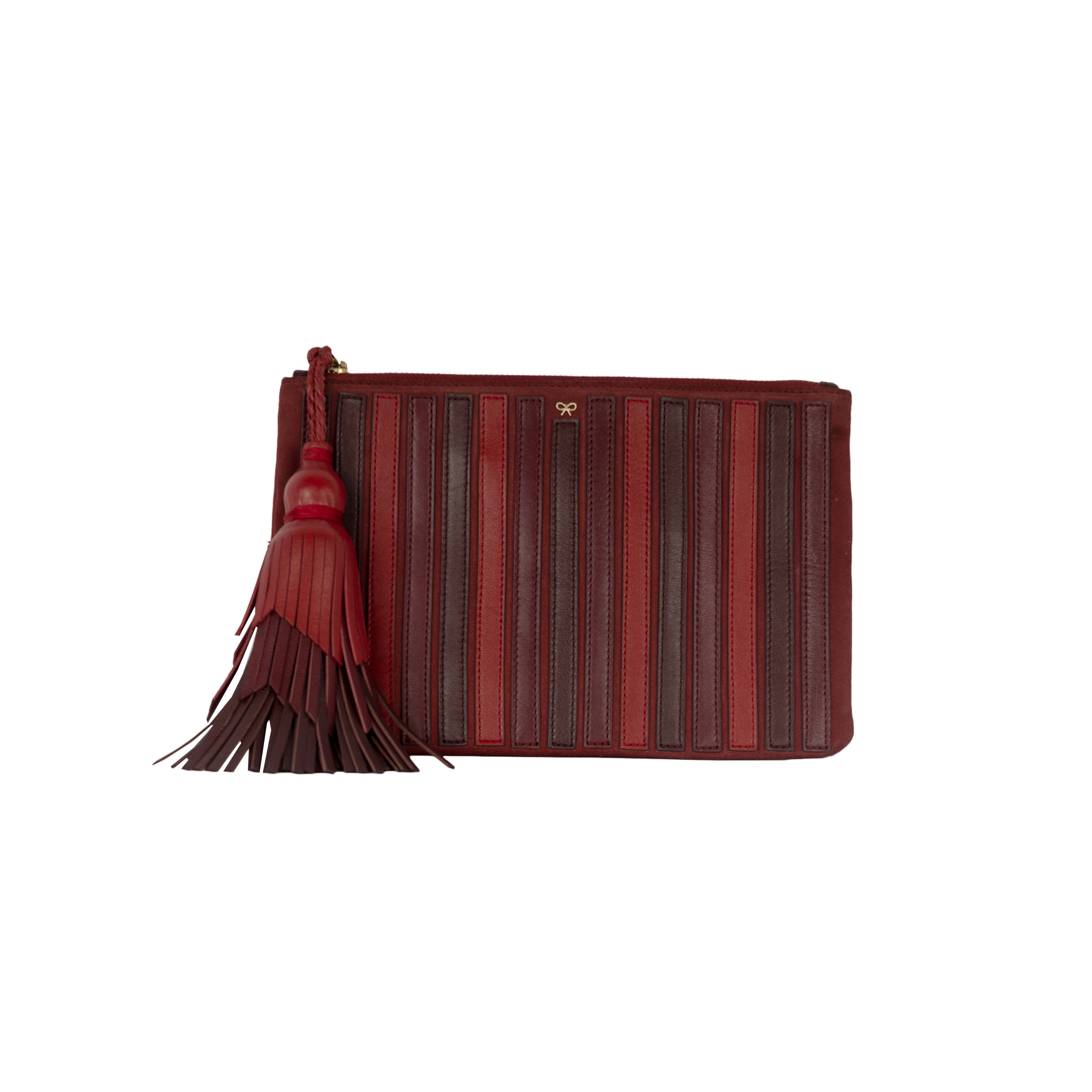 Anya Hindmarch Anya Hindmarch Red Stripe Clutch